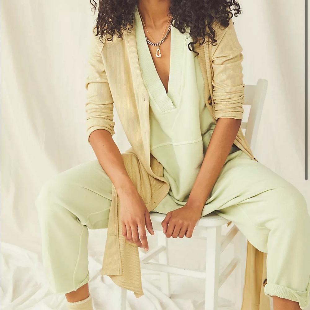 Free People What’s Up Onesie Frozen Lime Jumpsuit